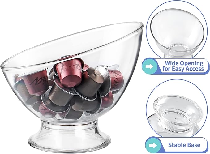 MOLIGOU Coffee Pod Holder Bowl, Coffee Capsule Container, Coffee Pod Storage Organizer for Kitchen Counter