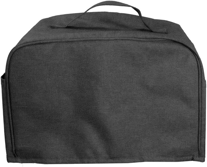 FLR Large 4 Slice Toaster Cover with Pockets, Dust-proof & Oil Proof, Fit Most Large Toasters (Black, 16' x 7.5' x 8')