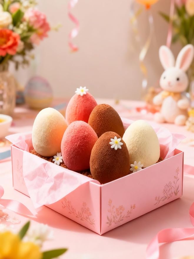 8 Cavity Silicone Egg Molds - Easter Egg Shaped Fondant Mold for Chocolate, Candy, Ice Cream, Mousse Cake, Soap, Resin, Lotion Bar, Ice Cube (Egg-8 Cavity)