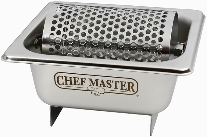 Stainless Steel Butter Roller Dispenser – Stick Butter Spreader for Buns & Bread - Holds 3 Sticks (36 oz) - Dishwasher Safe Wheel for Griddle & Flat Tops by Chef Master - 90244