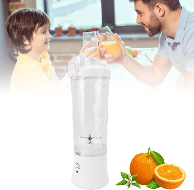 Portable Blender, 600ml 18000RPM USB C Rechargeable Mini Juicer Cup, Stainless Steel Blades Blender with RGB Light, Ideal for Travel, Gym & Sports