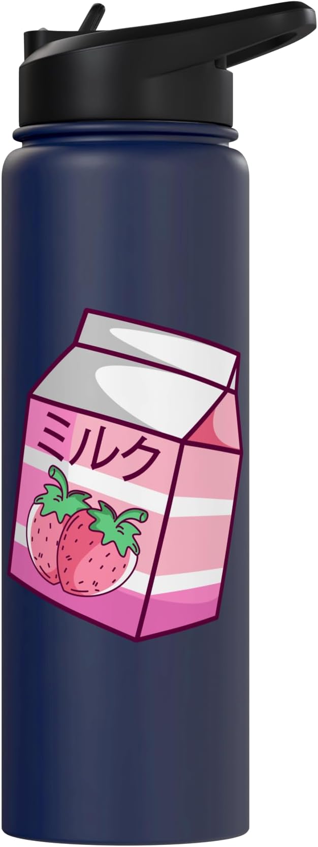 Kawaii Japanese Pink Retro 90s Strawberry Milk Carton Stainless Steel Insulated Water Bottle