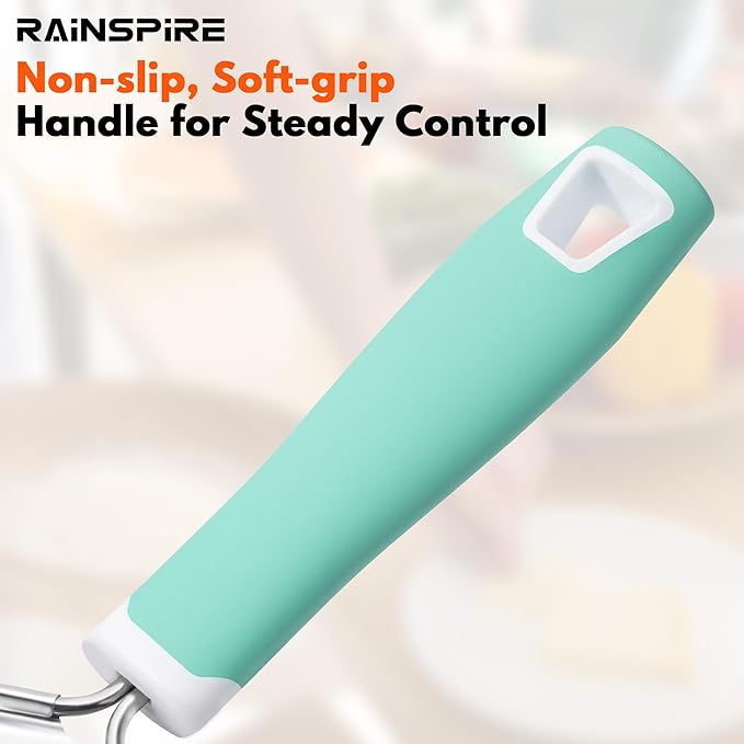 Rainspire Professional Cheese Graters for Kitchen Stainless Steel Handheld, Metal Lemon Zester Grater With Handle For Cheese, Chocolate, Spices, Kitchen Gadgets And Tools, Soft Grip Handle, Mint Green