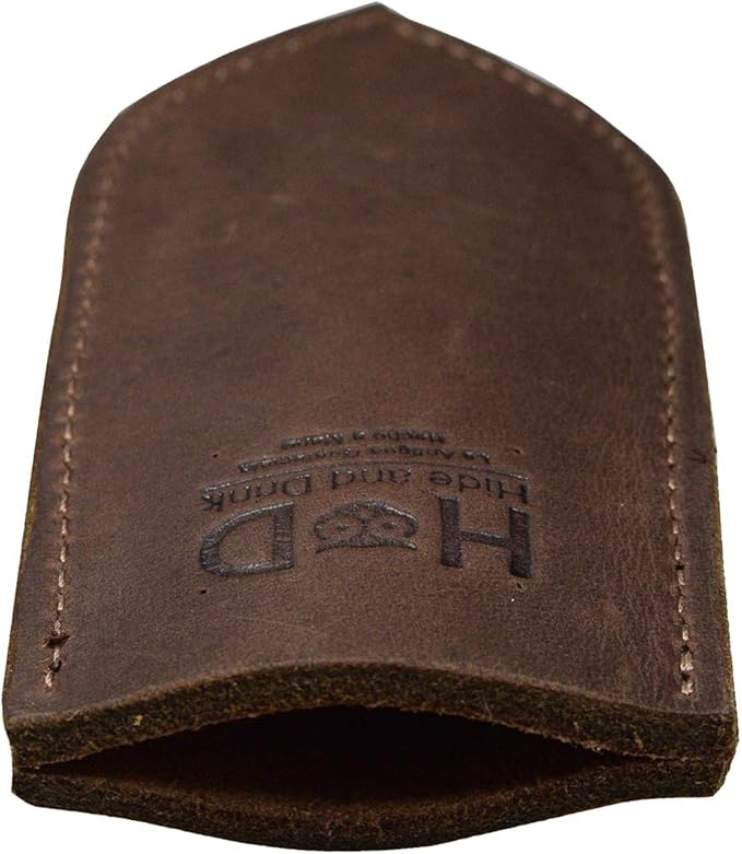 Hide & Drink, Cast Iron Hot Handle Cover, Skillet Panhandle Grips, Frying Pan, Heat Protection, Kitchen Essentials, Full Grain Leather, Handmade (Bourbon Brown, Small)
