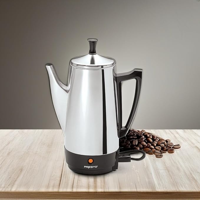 Presto 02811 12-Cup Stainless Steel Coffee Maker with 1 Year Extended Warranty