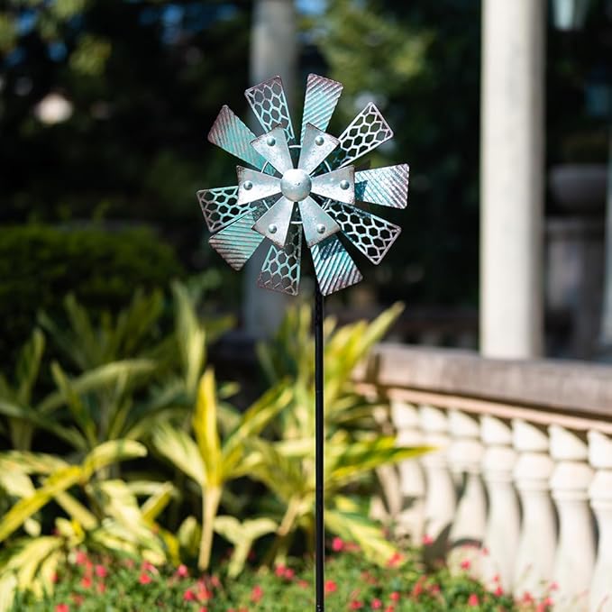 Viveta Metal Wind Spinners Outdoor, 13" Kinetic Wind Spinner, Garden Windmill for Outdoor Patio Yard Decor