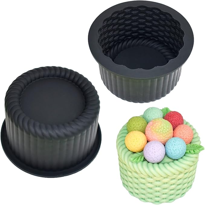 Silicone Mold, Basket-Shaped Baking Molds for Mousse Cake, Chocolate, Jelly, Candy, Wax, Candle Making, Non-Stick Food Grade Silicone Mould (G_ Flower Basket)
