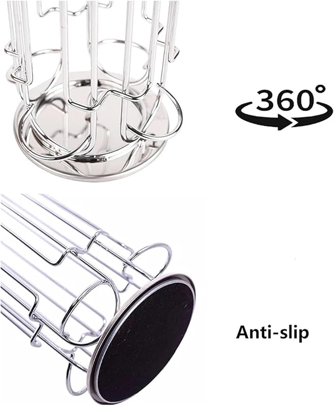 Coffee Capsule Holder Rotating Coffee Pod Rack Carousel Storage Capsule Stand Holder, Compatible For Dolce Gusto,(Black 1pcs)