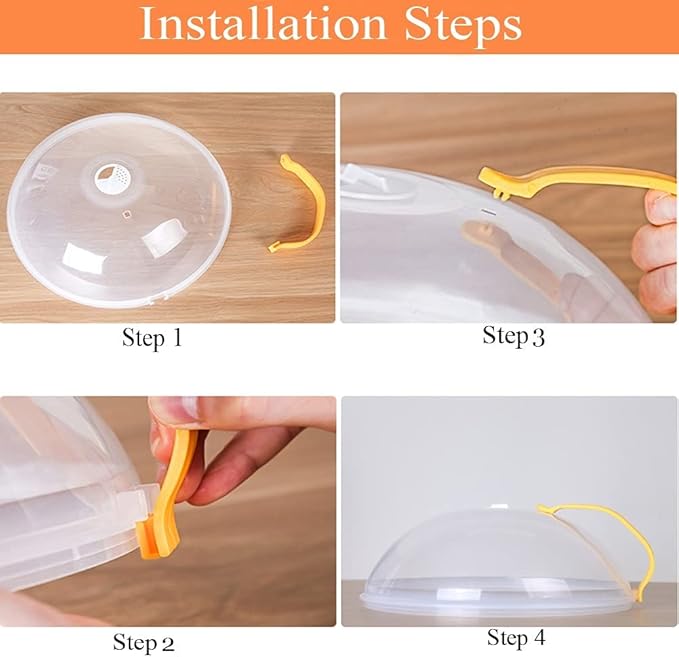 2 Pack Microwave Splatter Cover, Transparent Cover, Microwave Plate Cover Lid with Handle and Adjustable Steam Vents Holes Keeps Microwave Oven Clean