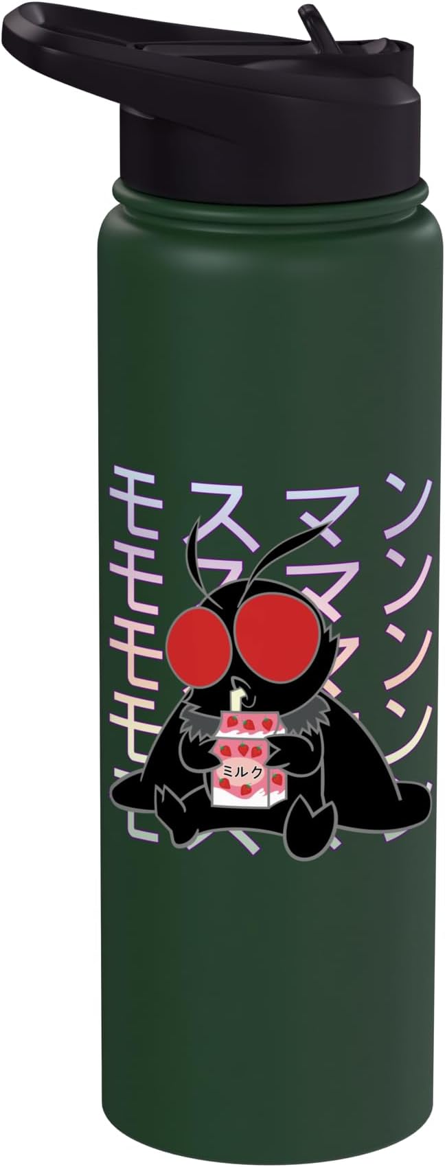 Mothman Kawaii Strawberry Milk Shake Carton Stainless Steel Insulated Water Bottle