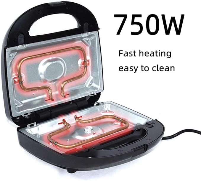 Donut Maker, 4 in 1 Electric Waffle Sandwich Machine，Panini Press Grill Iron Set with 4 interchangeable Removable Non Stick Plates，750W Detachable Dessert Toaster, Perfect for Breakfast