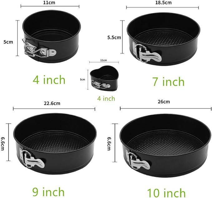 Cake Tin， Non-Stick Cake Mould, Baking Tools Baking Mold,Cake Mould,Baking Cake Ring Non-Stick Removable Bottom Cake Pan Set Bake Mould with Lock Bakeware Cake Molds 1Set 4-7Inch pan (Color : 4-7inch)