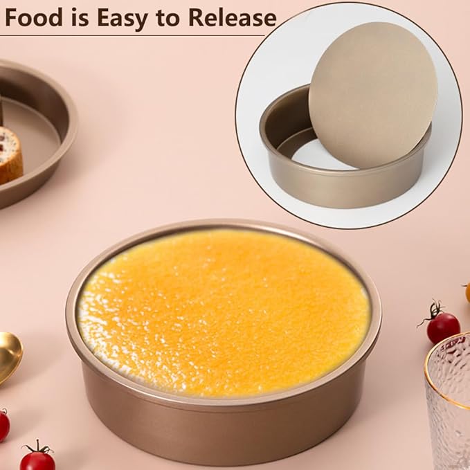 Baking Pans Sets 5-Piece, UNOSCHRIM Nonstick Carbon Steel Bakeware Sets with Round Cake Pan, Round Pizza Pan, Cookie Sheet, Loaf and 6-Cup Muffin Pan, Reusable Baking Sets for Various Baking Scenes