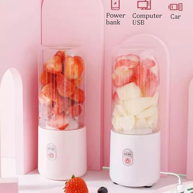Plastic Portable Blender 4 Blade Personal Juicer USB-C Rechargeable For Shakes And Smoothies Juice 500 Ml / 11.9 Oz(2pcs)