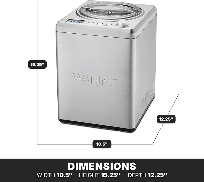 Waring Commercial 2.5 -Quart Compressor Ice Cream Maker 120V