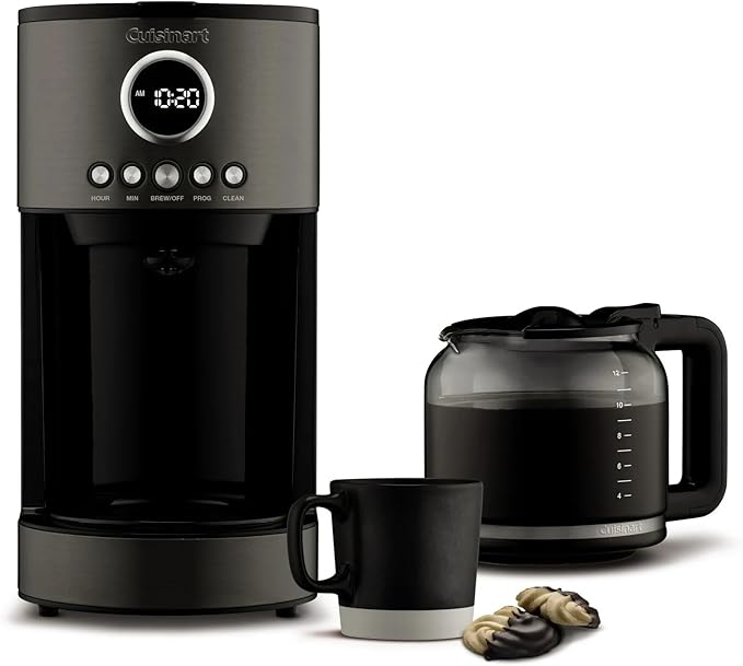 Cuisinart Stainless Steel 12-Cup Coffee Machine, Black Stainless Steel DCC-1220BKS