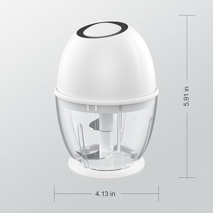Portable Electric Garlic Chopper, 450ML Large Volume Cordless Mini Food Processor with USB Charging,304 Stainless Steel Sharp Blades,for Onion, Garlic, Ginger, Baby Food,Meat,Spices BPA-Free