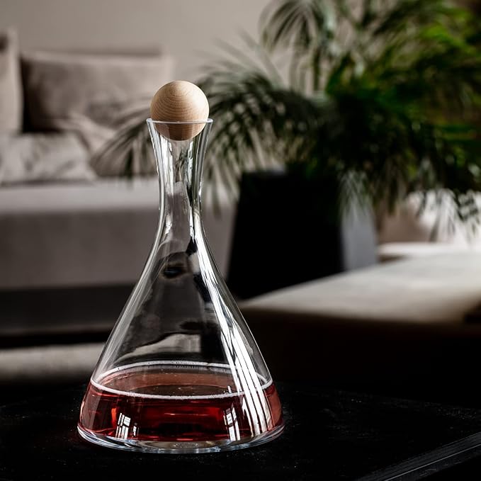 Krosno Wine Carafe Red Wine Decanter | 33.8 oz | Avant-garde Collection | Perfect for Home, Restaurants and Parties | Lead-Free Crystal Glass
