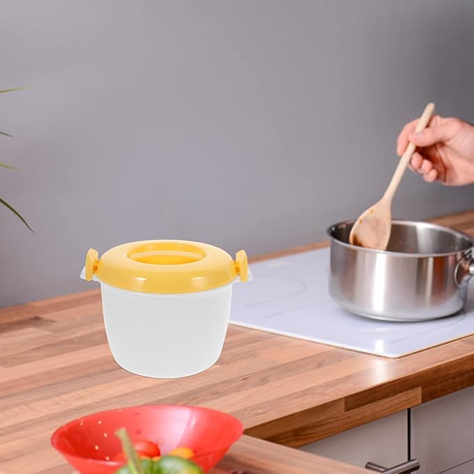 SHERCHPRY Microwave Rice Cooker Small 4 Cup Multifunctional Microwaveable Rice Steamer with Locking Lid for Cooking Vegetables Noodles Compact Kitchen Appliance 7.87X7.87X6.10In