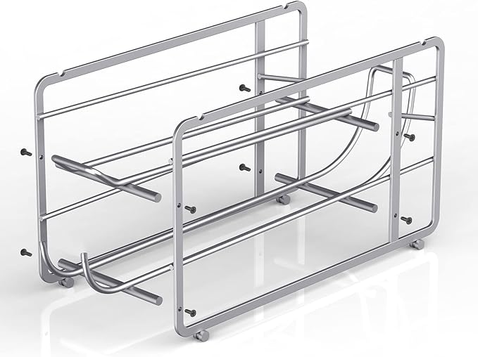 Canyave Soda Can Organizer Storage Rack, 2 Pack Stackable Beverage Soda Can Dispenser Organizer Holder for Refrigerator, Cabinet, Pantry (Silver)