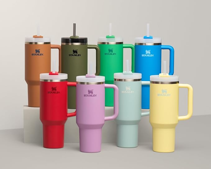 STANLEY Quencher H2.0 Tumbler with Handle and Straw 40 oz | Flowstate 3-Position Lid | Cup Holder Compatible for Travel | Insulated Stainless Steel Cup | BPA-Free | Dried Pine