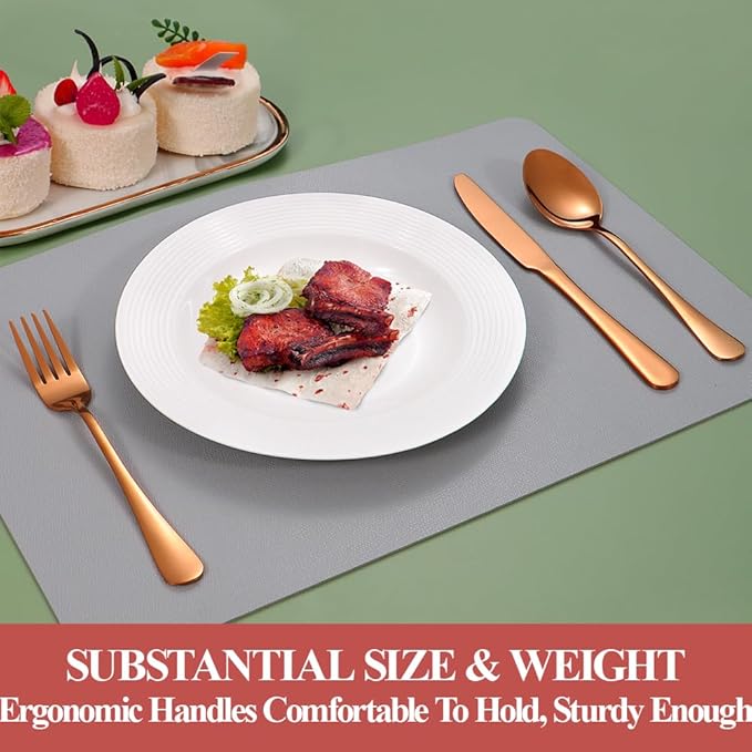 20 Pcs Rose Gold Silverware Set for 4, Food Grade Stainless Steel Flatware Set, Eating Utensils Sets Include Fork/Knife/Spoon,Home Kitchen Tableware Set, Reusable Cutlery Set, Dishwasher Safe
