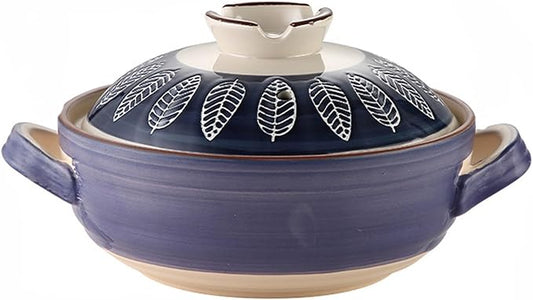 Ceramic Casserole, Japanese Clay Pot Donabe Stone Rice Pot With Lid, Earthen Pot Stockpot Ceramic Casserole Cooker Healthy Cookware Stove Pot Soup Hot Pot(Color:E)