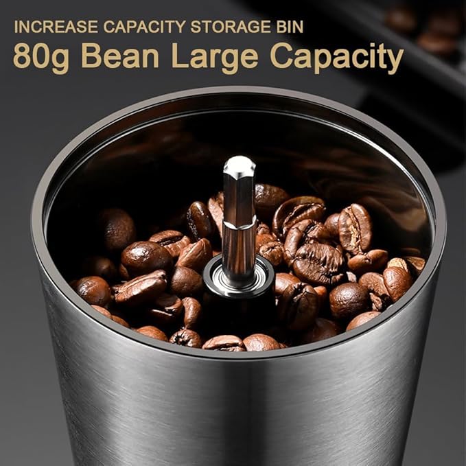 Manual Coffee Grinder - 8 Adjustable Coarseness Settings, Hand Crank Coffee Mill, Large Capacity, Portable Hand Coffee Grinder for Moka pot, French Press, Drip, Espresso, Gift