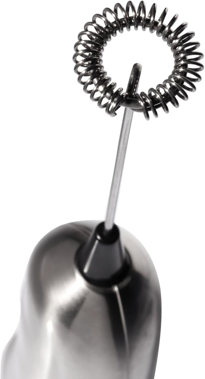 Ozeri Deluxe Milk Frother and 12 oz Frothing Pitcher in Stainless Steel, with Extra Whisk Attachment