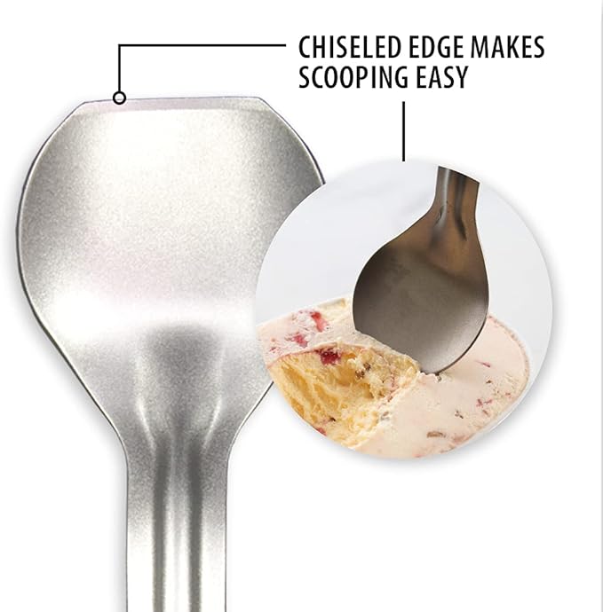 Rada Cutlery Ice Cream Scoop (W237), 2.38" x 2.38" Stainless Steel Bowl, Black Handle, Pack of 2