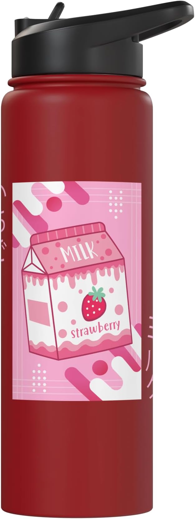 Strawberry Milkshake Tshirt Japanese Otaku Anime Kawaii Stainless Steel Insulated Water Bottle