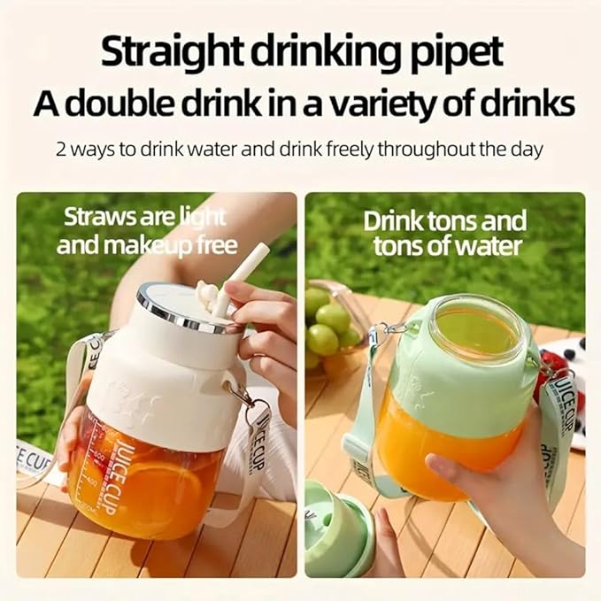 800 - Portable Blender for Shakes And Smoothies with 28oz Cup, Lid, Straw and Shoulder Strap, Type-C USB Rechargeable, Personal Size Blenders Bpa-Free for Gym/Travel/Kitchen (1pc White)