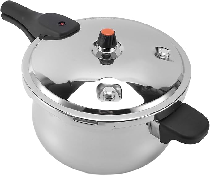 Electric Pressure Cooker, Alarm Valve, Anti-clogging Cover, 80KPA Stainless Steel Pressure Cooker for Gas Stove (7L)