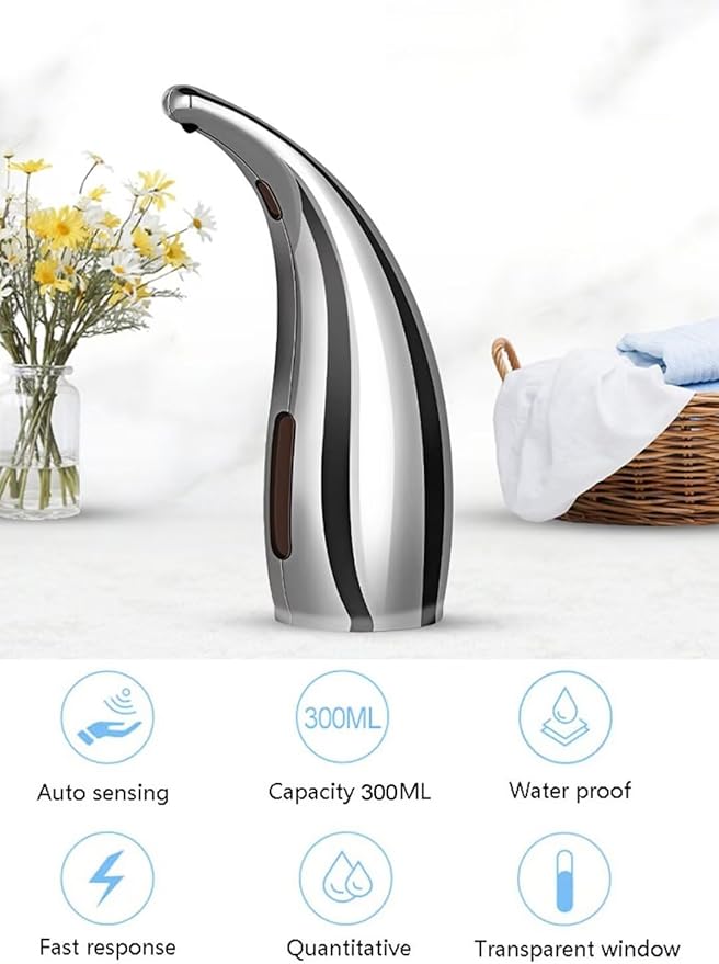 Soap Dispenser,Touchless Bath Kitchen Countertop Automatic Soap Dispenser with Infrared Motion Sensor,IPX6 Waterproof.Perfect for Bathroom and Kitchen.