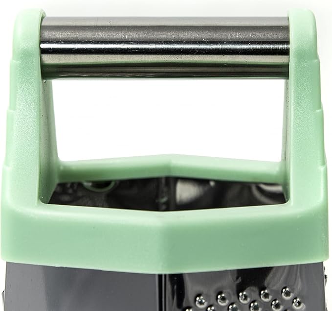 Beille 6 Side Stainless Steel Grater Top Handle Zester Slicer 7.75 Inch, Mint Green