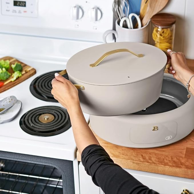 10-in-1 Electric Multi-Cooker, 6 Quart Programmable Cooking Pot with Digital Display, Nonstick Interior, One-Touch Controls, Multi-Function Kitchen Appliance (Porcini Taupe)