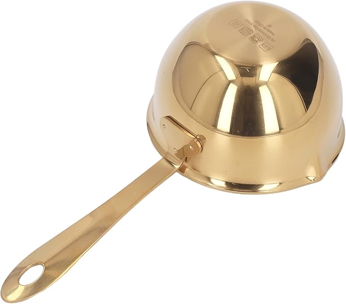 Stainless Steel Butter Warmer, Saucepan Chocolate Milk Butter Melting Pot Small Sauce Pan with Pour Spouts Cooking Pot for Hot Oil Soup Coffee Tea Warming (Gold)