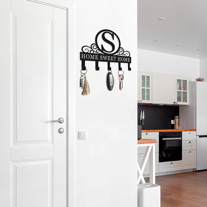 Custom Name Key Rack,Key Holder for Wall, Metal Key Holder Hooks Organizer Rack, Key Hanger Decor for Kitchen, Entryway, Hallway, Office, Doorway