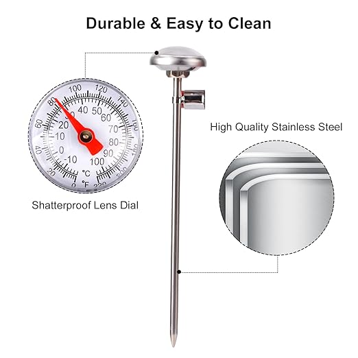 Meat Thermometer for Grilling, Food Thermometer for Cooking, Milk, Meat Thermometers for Grilling Cooking, Kitchen Instant Read Thermometer, Pocket Thermometers Food Temperature Probe