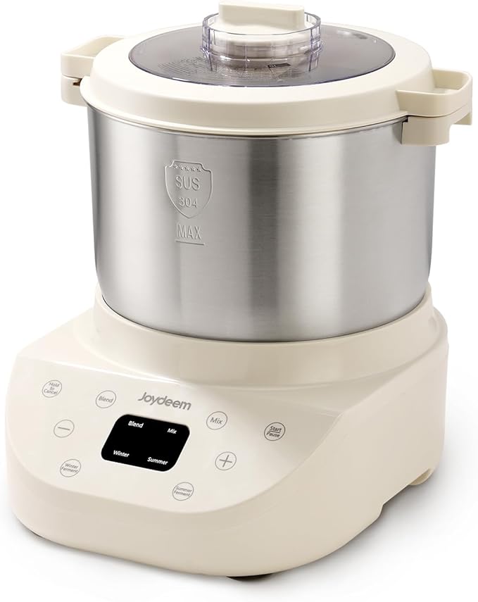 Joydeem Electric Dough Maker, 9.5Qt with Winter & Summer Fermentation, Dual Functions (MIX for Dough/Kneading, BLEND for Filling) - Ideal for Bread, Pizza, Roti, Dumplings, Sourdough, HMJ-A901