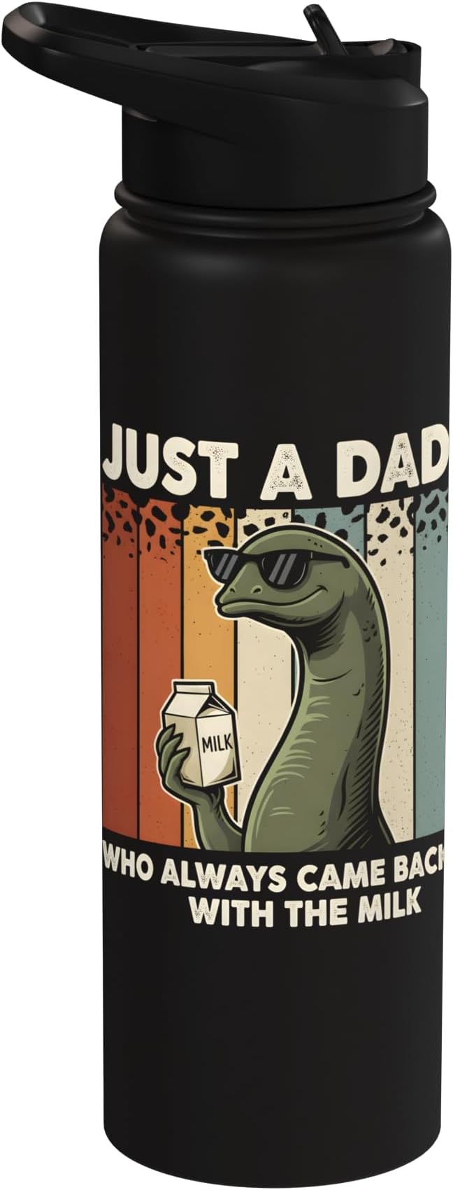 Nessie Dad Who Always Came Back With The Milk Retro Sunset Stainless Steel Insulated Water Bottle