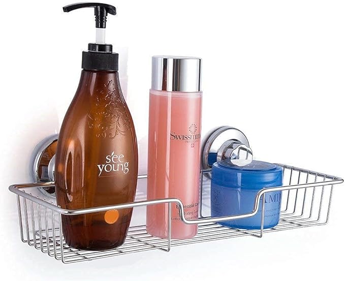 SANNO Strong Vacuum Suction Soap Dish Holder Suction Hook Shower Caddy
