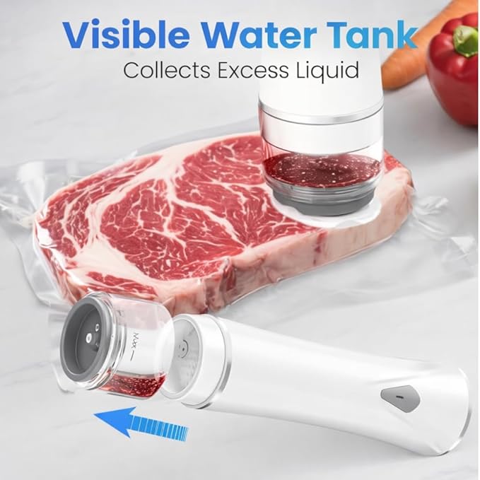Preserve Compact Vacuum Sealer for Food (Vacuum Sealer Machine + 30 Reusable Vacuum Bags) Powerful Handheld Vacuum Sealer Machine, Seal Meal Saver, Portable Food Sealer