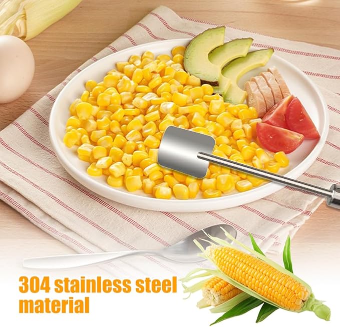 Easy Clean Corn Cob Peeler, 2025 New Corn Peeler for Corn on the Cob, Upgrade Corn Cob Stripper Corn on the Cob Remover, Stainless Steel Corn Stripping Tool for Home Kitchen and Restaurant Chef (1)