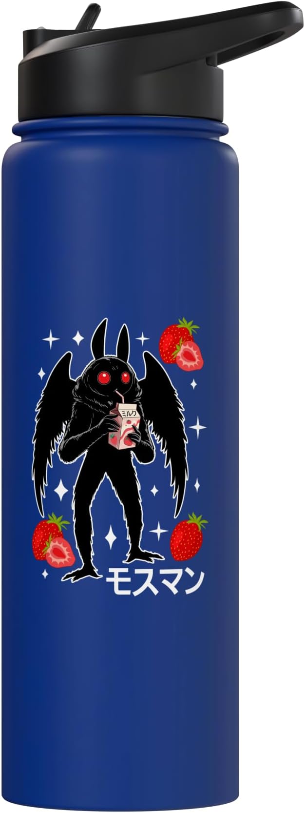 Mothman Kawaii Strawberry Milk Shake Carton Stainless Steel Insulated Water Bottle