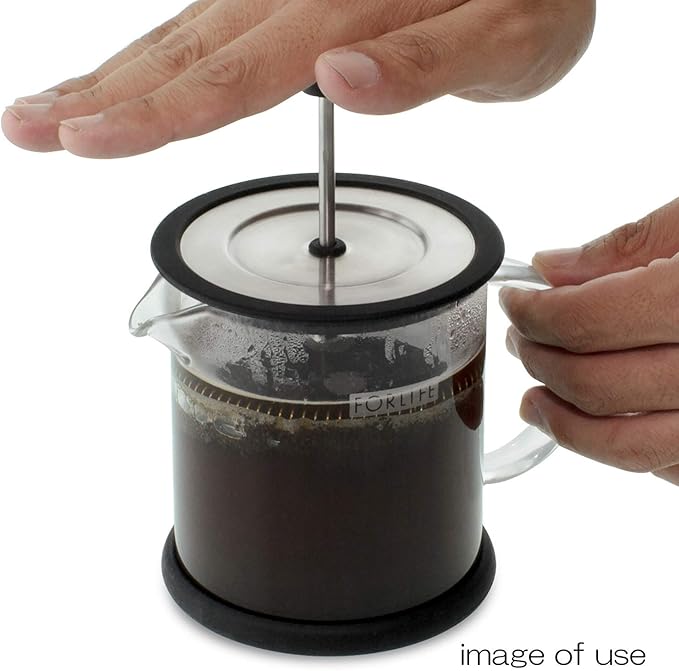 FORLIFE Cafe Style Glass Coffee/Tea Press, 16-Ounce, Black