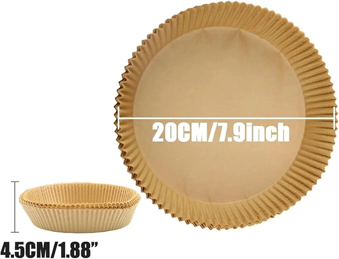 Large Air Fryer Disposable Paper Liners Nonstick 23cm Oven Airfryer Parchment Baking Paper ，Compatible For Ninja，Compatible For COSORI ，Grill Cooking Basket(20cm round,250 Pcs)