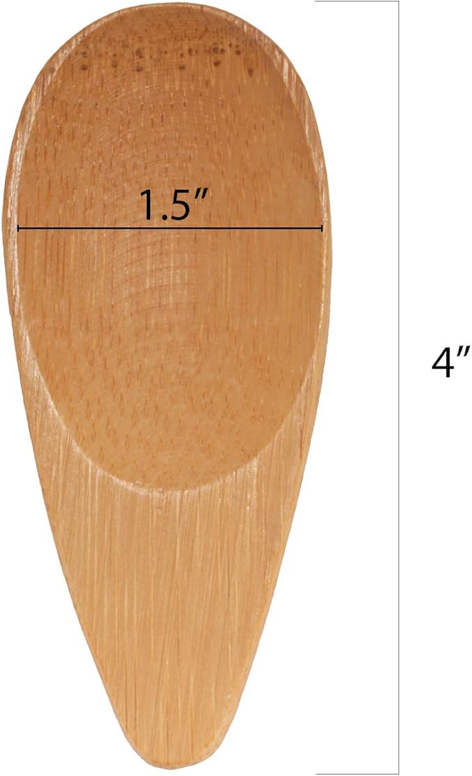 BambooMN - 4" Small Solid Bamboo Oval Scoop, 30pcs