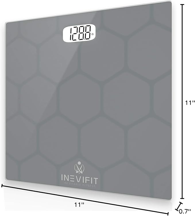 INEVIFIT Bathroom Scale, Highly Accurate Digital Bathroom Body Scale, Measures Weight up to 400 lbs. Includes Batteries