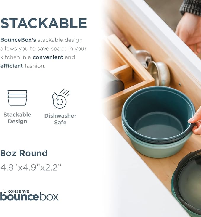 U Konserve Platinum Silicone Food Storage Bento Box Dual Seal Container - Leak Proof, Shatter Proof, Dishwasher Safe, Plastic Free - 20oz (Night Harvest)